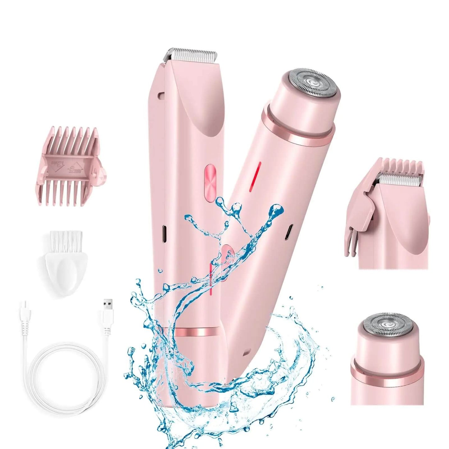 2-in-1 Draadloze Scheerapparaat/shaver voor Vrouwen – Voor Gezicht en Lichaam, Geschikt voor Droog en Nat Gebruik